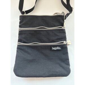 Baggallini‎ Black Crossbody Bag With Multiple Zipper Pockets & Adjustable Straps